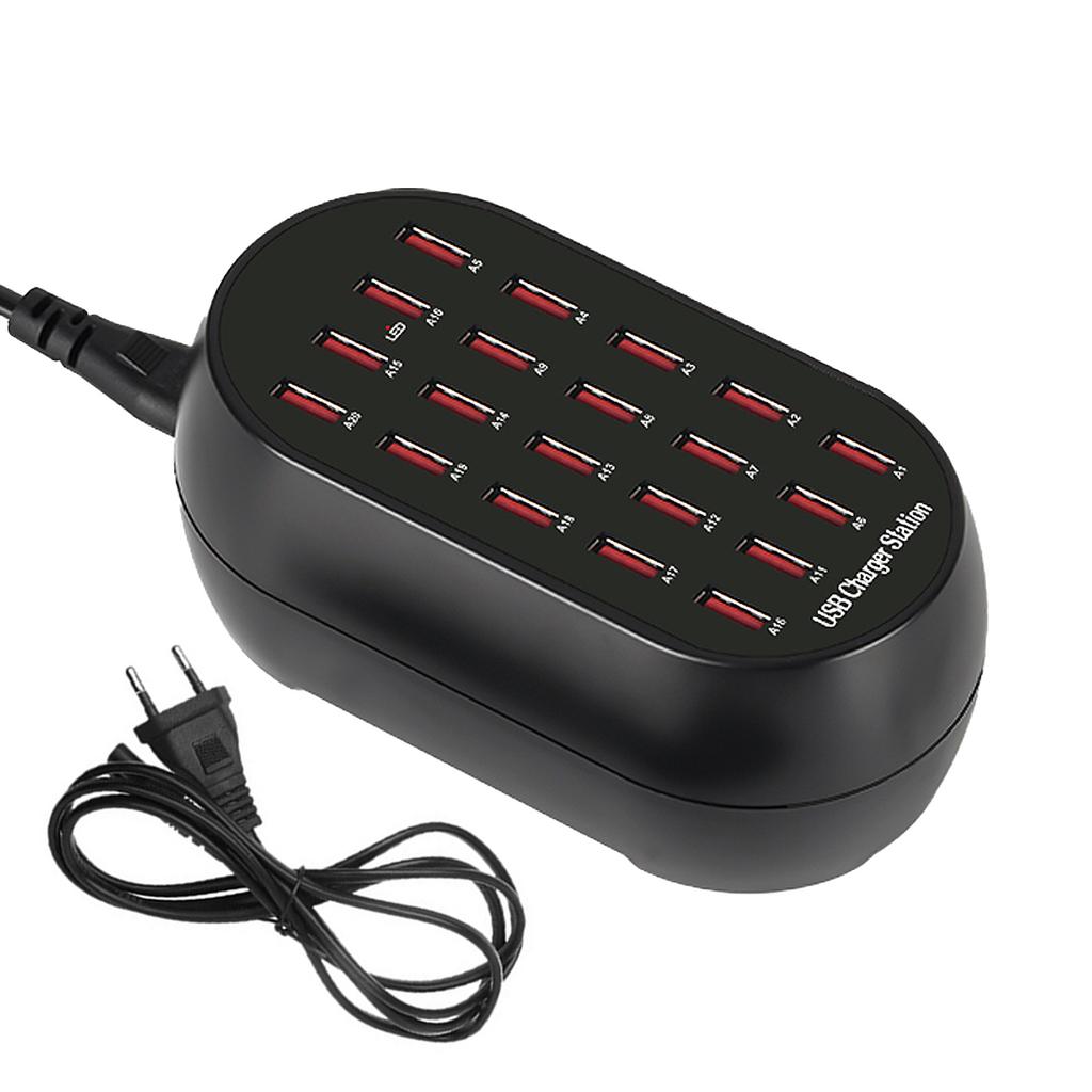 Multi USB Charger Station, 10/20 Port USB Multi Port Charger USB Charging Station for Multiple Device for Smartphone