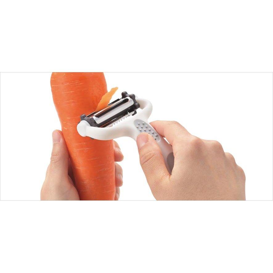 Tamahashi 3-in-1 Rotary Peeler TP-32 Stainless Steel Blades 3 Way Vegetable Peeler for Kitchen Shredding and Julienne