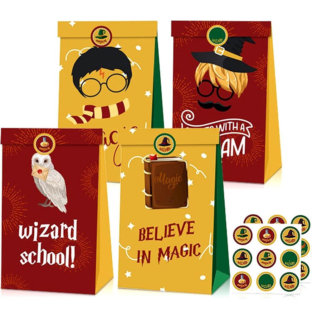 Harry Potter Gift Bag Pack of 12 Colourful Magic Wizard Gift Bags for Birthday