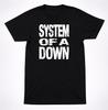 System of a Down Quadratisches Textlogo Alternative Metal Band T-Shirt Schwarzes T-Shirt