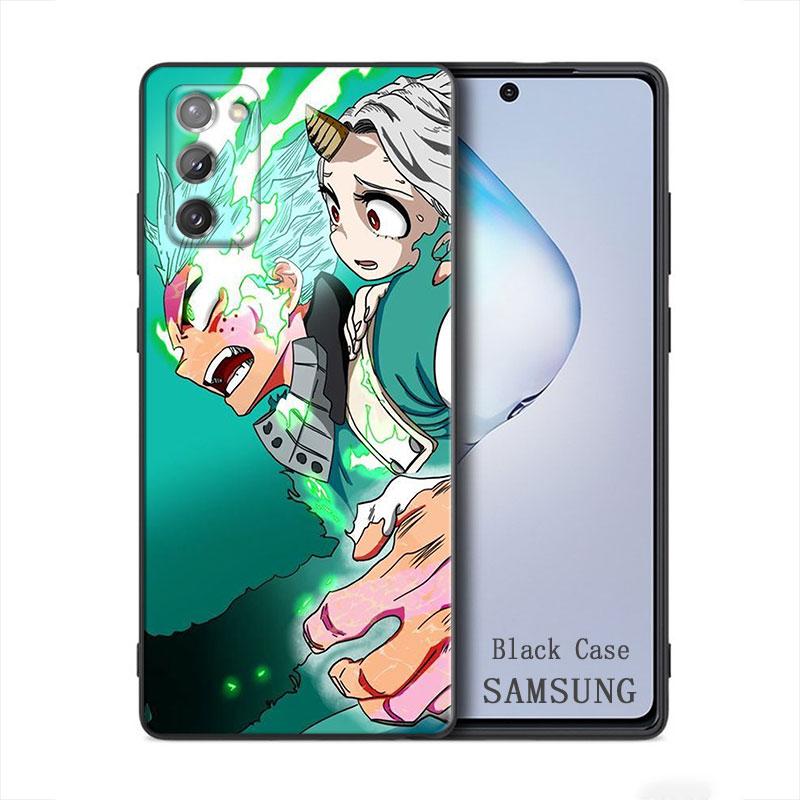 My Hero Academia Anime Samsung Galaxy A91 A73 A72 A71 A53 A52 A7 M62 M22 M30s M31s M33 M52 F23 F41 F42 5G 4G Custodia Nera per Telefono