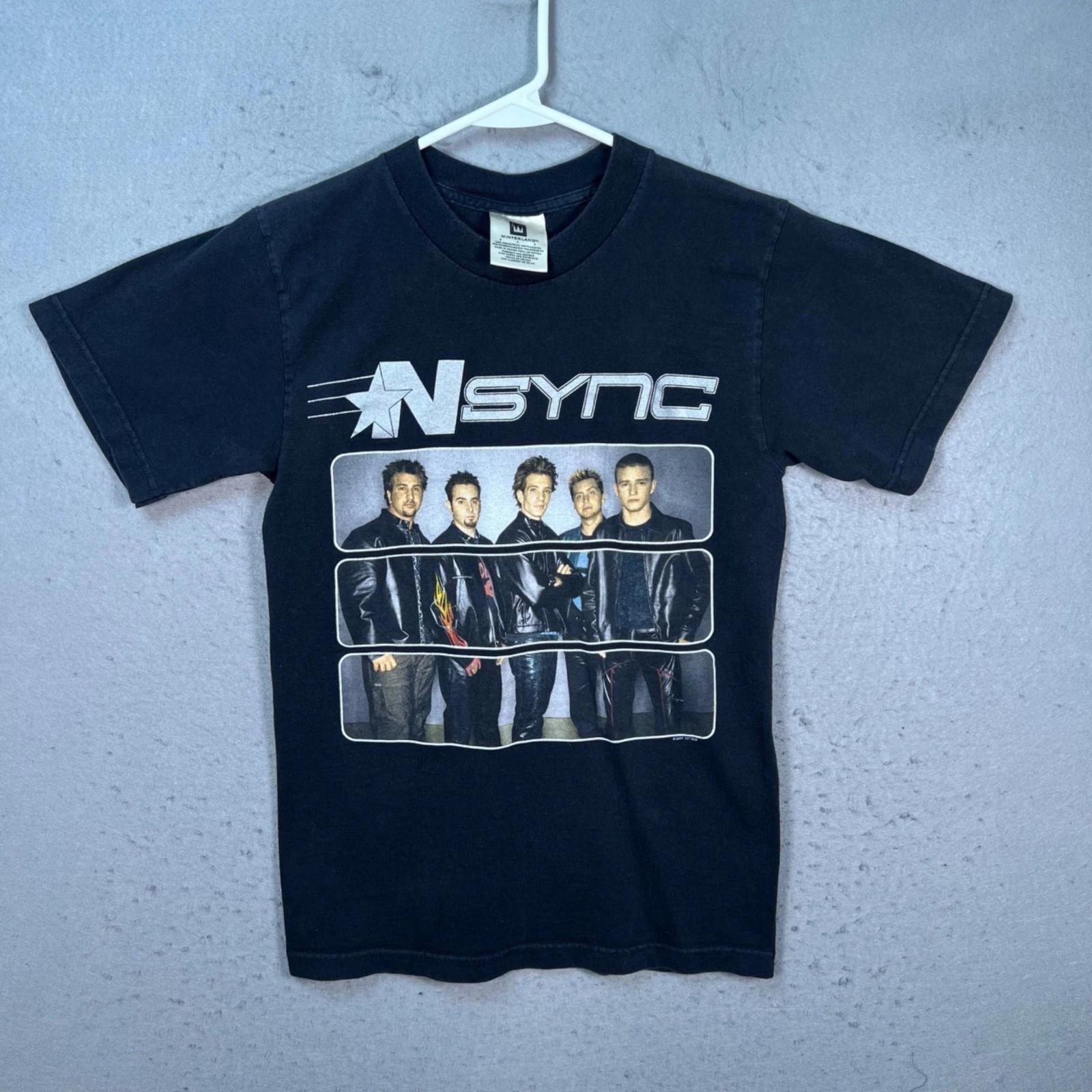 Vintage NSYNC 2001 PopOdyssey Tour Black Graphic T-Shirt Size Small Winterland M
