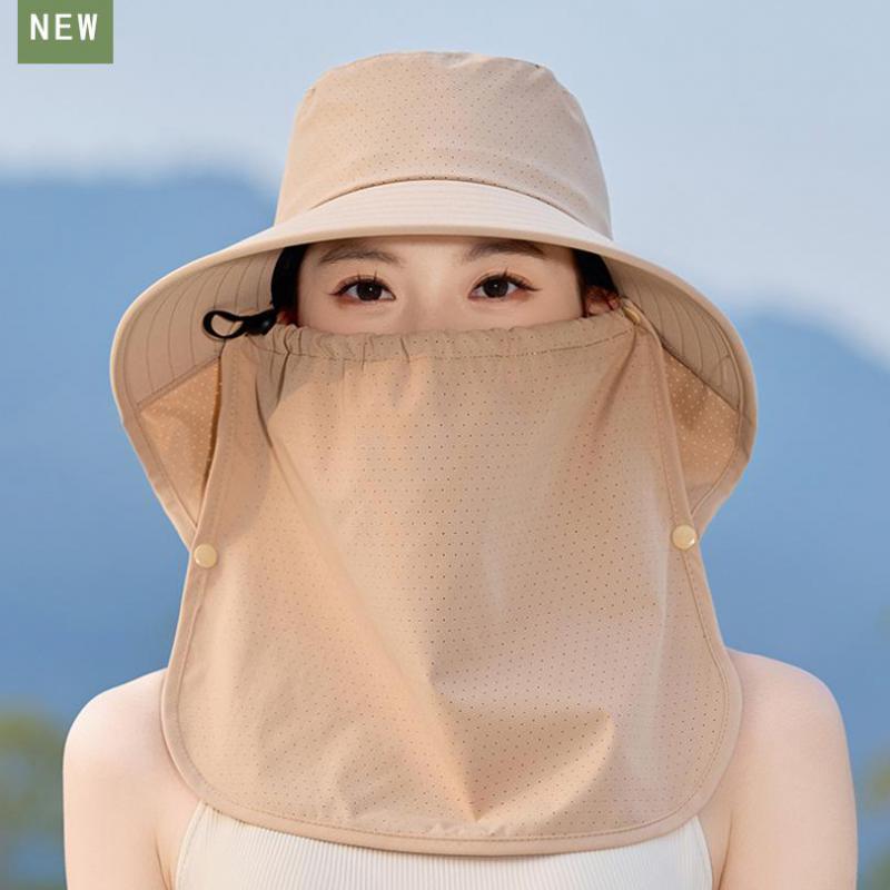 Pălării de vară pentru femei Pălărie de soare cu mască șal Respirabilă Multifuncțională Protecție solară în aer liber Pălărie de soare Șapcă de plajă Nou