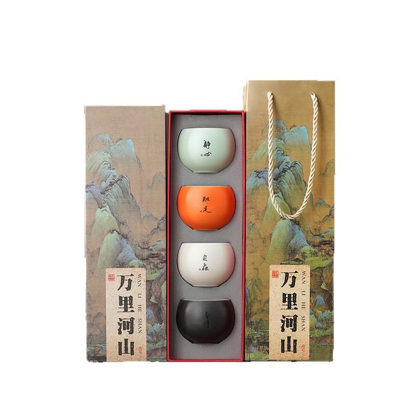 Creative merchandise coarse pottery master cup single cup tea cup dragon egg cup tea set tea cup household high-end souvenir