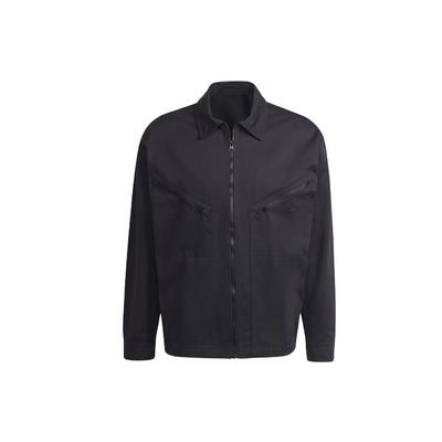 Polo brodé à manches longues et logo trèfle Originals pour homme, veste de sport, couleur unie, noir, HC4540