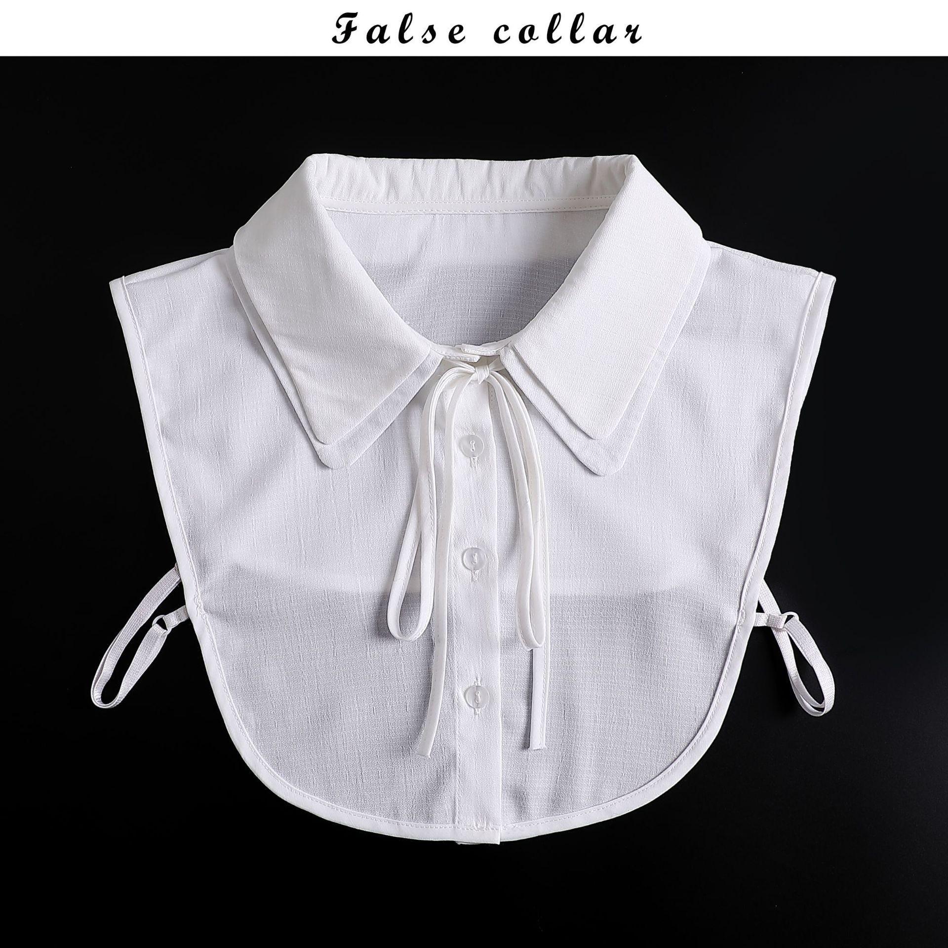 

French Double Layered Lace Bow Faux Doll Collar for Women белый