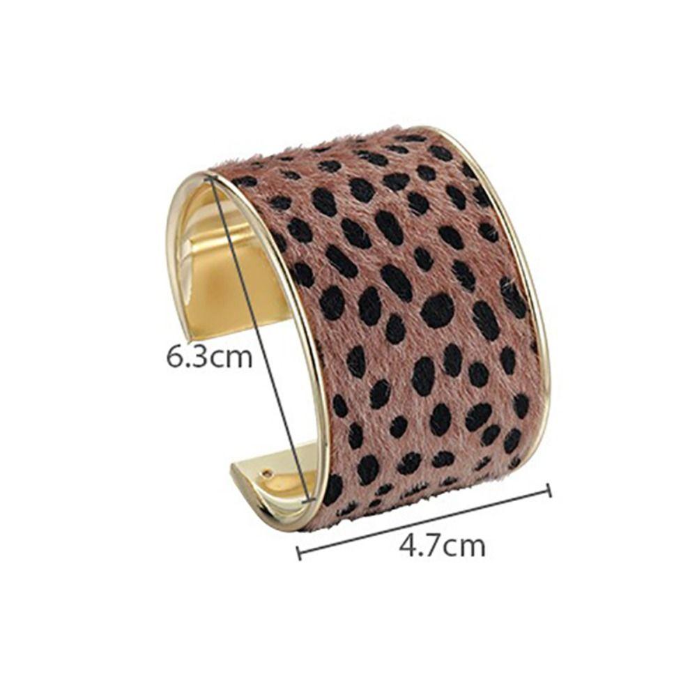 Metal Wide Bangle Leopard Print Bangles Alloy Jewelry Wide Cuff Bracelets  American Style