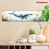 2D Flat, 2D Flat 1pc 16x4in Sign - 2D Flat, 1pc Vintage Watercolor Whale and Seaweed Metal Wall Art Sign - Rustic Blue Whale and Green Seaweed Design,