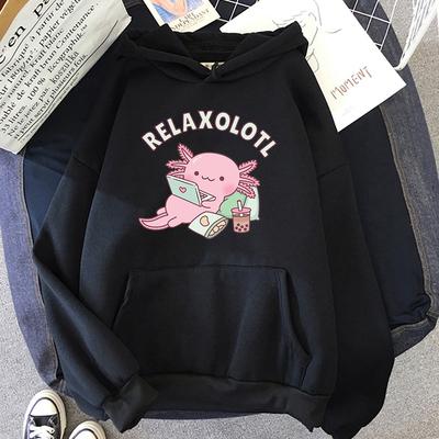 Axolotl Boba Milch Tee Hoodies Koreanischen Stil Frauen Kleidung Kawaii Sweatshirt Vintage Cartoon Grafik Hoodie Harajuku Sudaderas