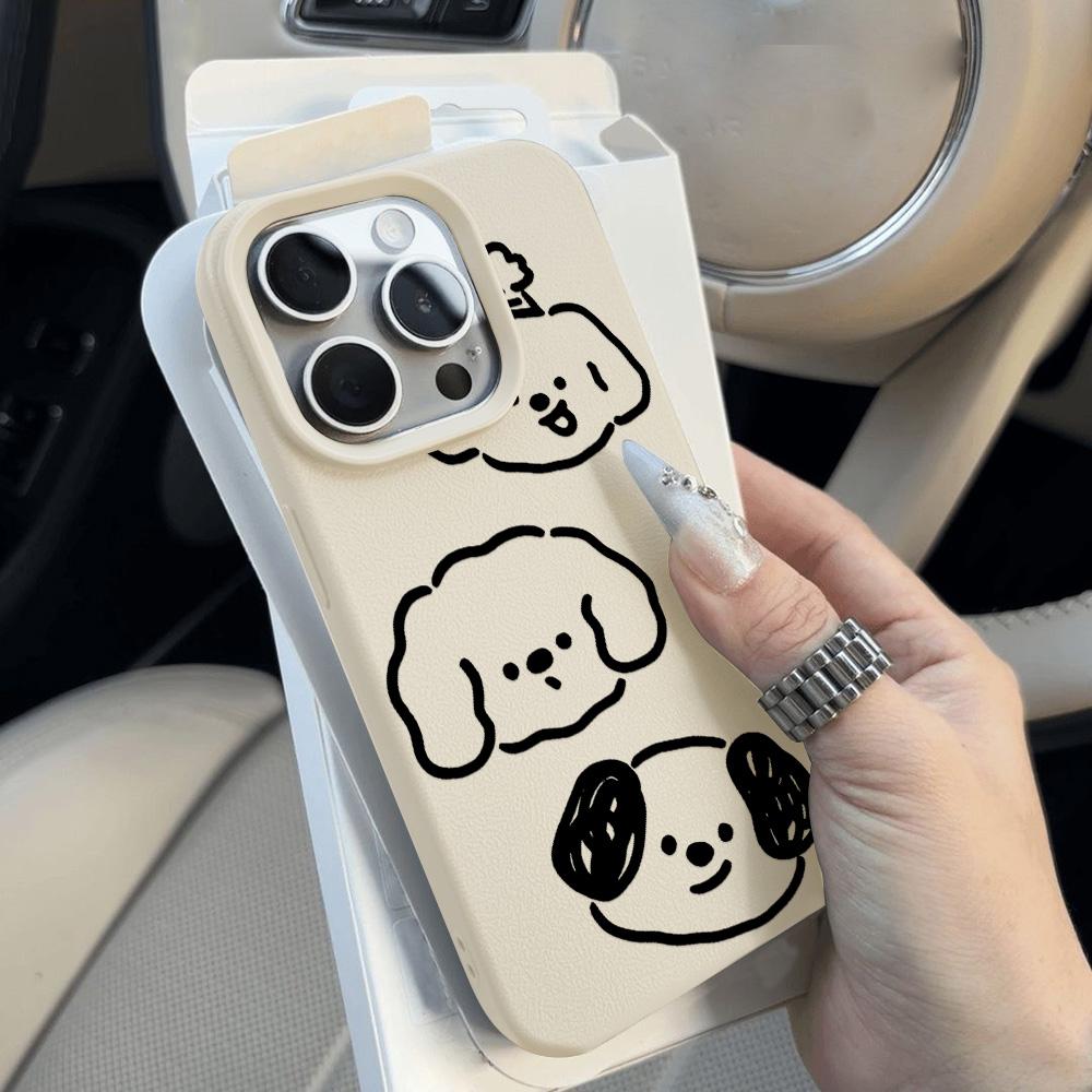 Husă pentru telefon cu senzație de piele pentru iPhone 11 13 16 Pro Max iPhone XR XS Max 14 15 Pro Max 12 13 Pro Max 16 Plus 13 Pro 14 Pro desene animate pictate Macaron Culori