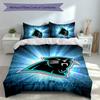 3-teiliges Carolina Panthers Bettwäsche-Set, Enthält 1 Bettbezug und 2 Kissenbezüge, Hautfreundlicher & Bequemer Stoff, Geeignete Bettwäsche-Sets
