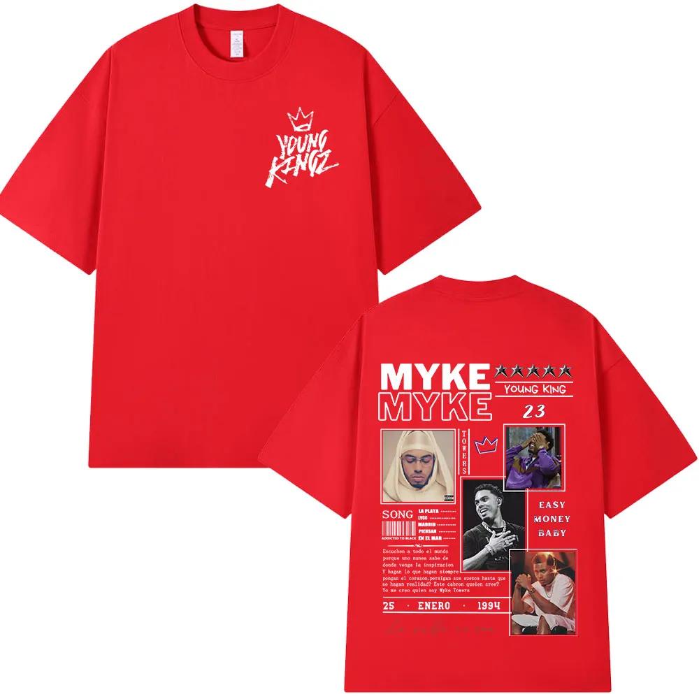 Rapper Myke Towers Graphic T-shirts Men Women Clothing Fashion Hip Hop Oversized T Shirt Unisex Cotton Short Sleeve T-shirt Tops