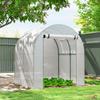 Walk In Polytunnel Greenhouse, Green House for Garden with Roll-up Window and Door, 1.8 X 1.8 X 2 M, White