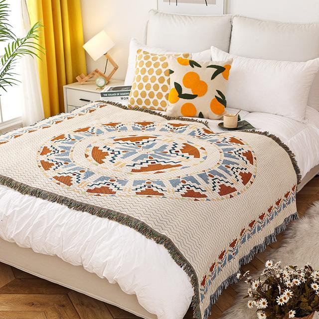 Modern Simple Sofa Blanket For Sofa Nordic Flower And Bird Knitted Throw Blanket For Bed Bedspread Winter Tapestry Drop Ship