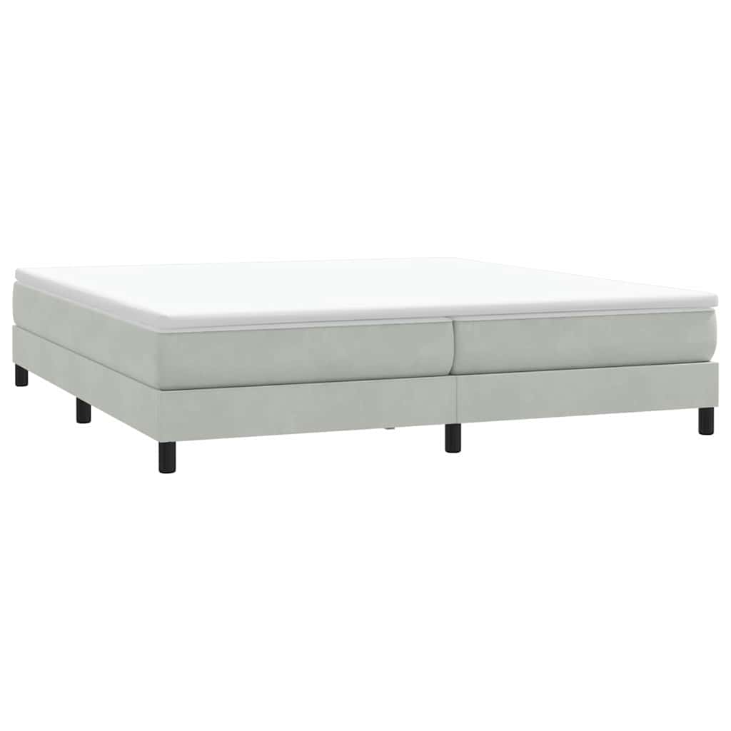 Box Spring Bed Without Mattress Light Gray 200 x 210 cm Velvet