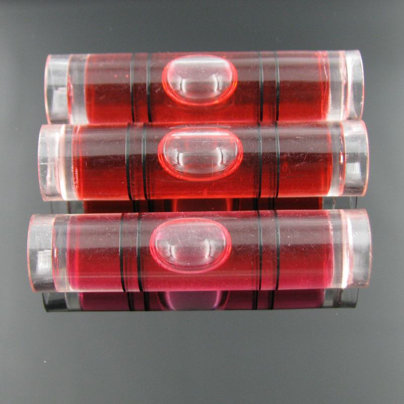 10 pieces/Lot 9.5*40mm Red Color Spirit Level Bubble Plastic Bubble Level Tubular Vials