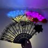 LED Luminous Lace Rose Folding Dance Fan - Chinese Style Wedding Accessory