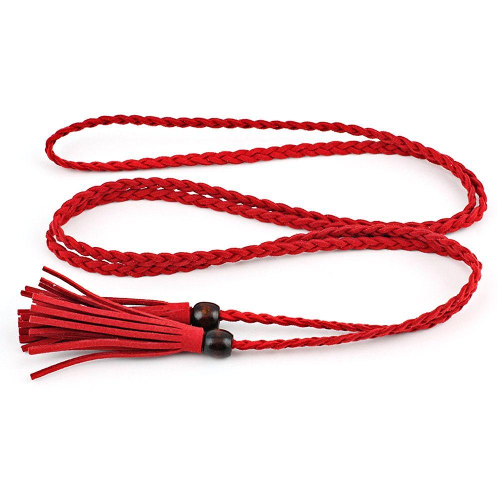 Adjustable Waist Chain Braided Braided Belts Multi-application Tassel Belt