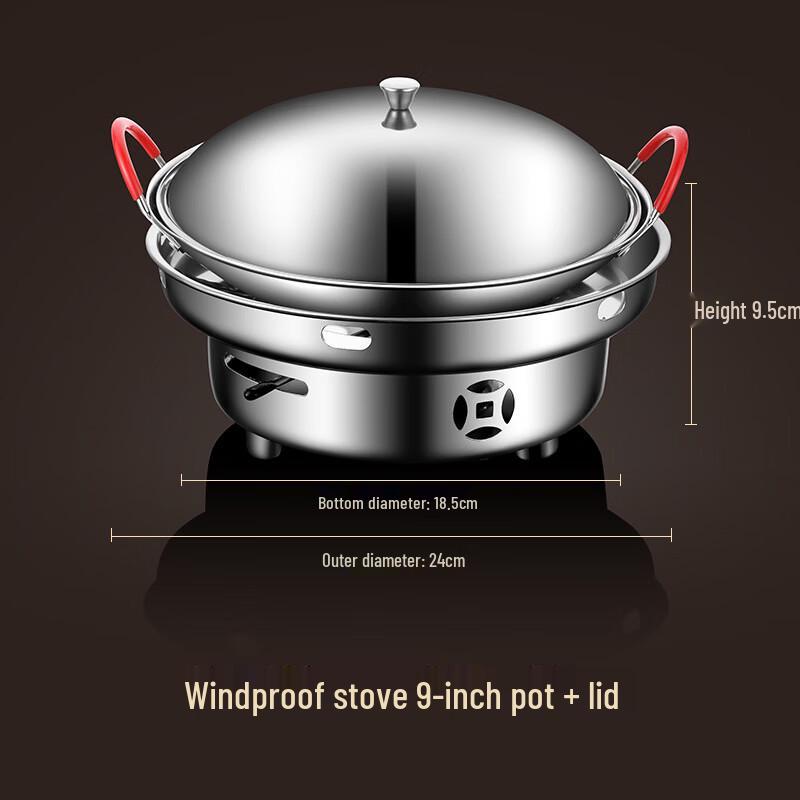 Windproof Solid Alcohol Hot Pot Set
