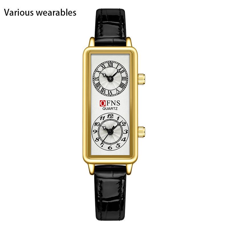 Quartz Watch Dual Time Digital Classic Roman Scale Waterproof Quartz Watch