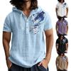 Men'S Casual Short Sleeved Hooded Top Buttoned Open Neck T-Shirt