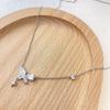 Elegant Forest-Style Butterfly Necklace: Niche Design with Small Cubic Zirconia, Fashionable and Versatile Clavicle Chain for Ladies.