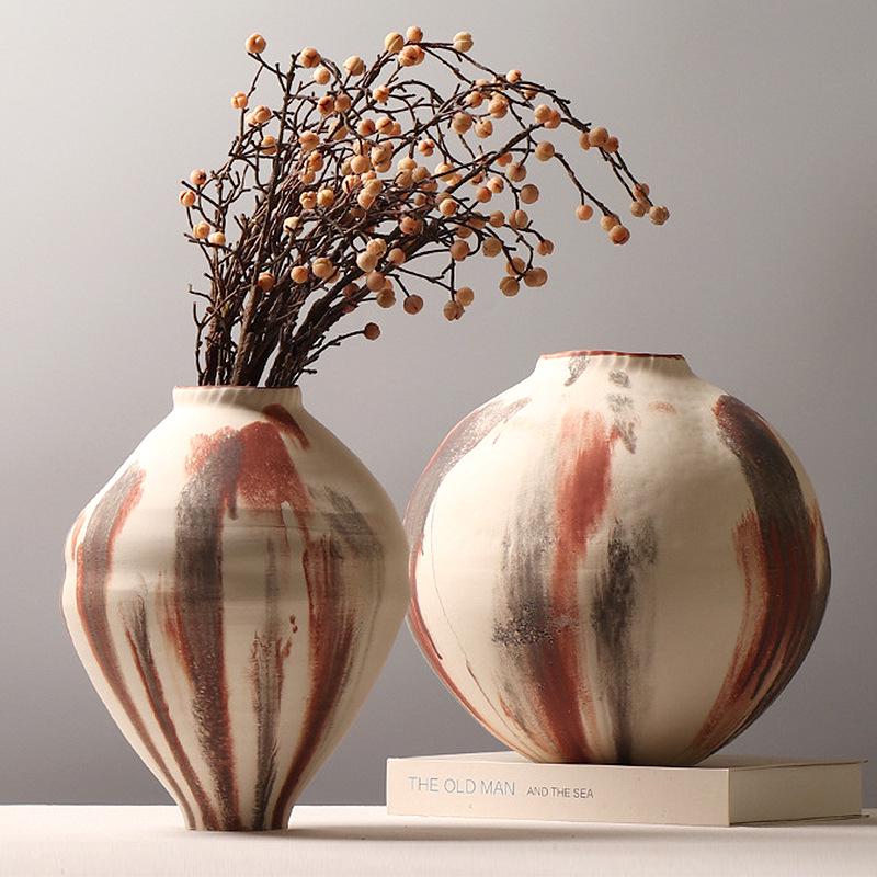Modern Retro Abstract Art Pottery Vase for Home or Hotel Decor