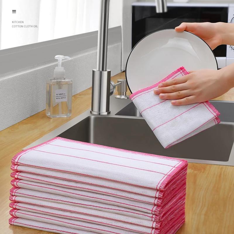 13-Piece Dishwashing Cloth Set, 10 Scouring Pads + 3 Sponges, Kitchen Household Non-Greasy Thickened Super Absorbent Lint-Free Cleaning 