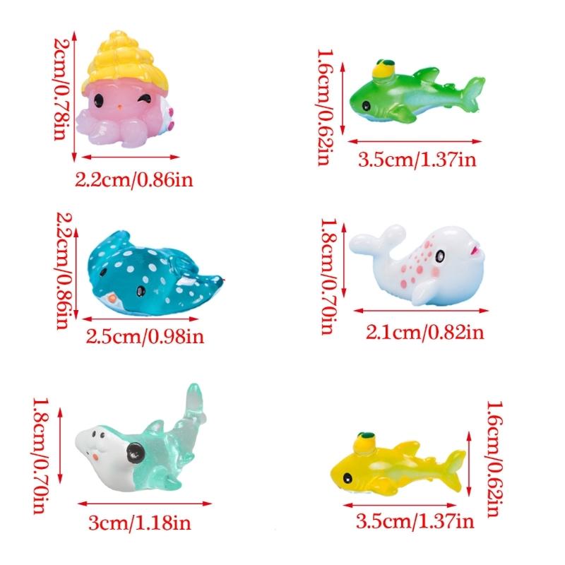 Miniature Ocean Animal Figurines 10Pcs Set for Aquariums Decoration and Birthday Party Including Resins Whale Sea