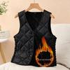 Women's 2025 Collarless Cotton Vest - Autumn/Winter Large Size Round Neck Waistcoat