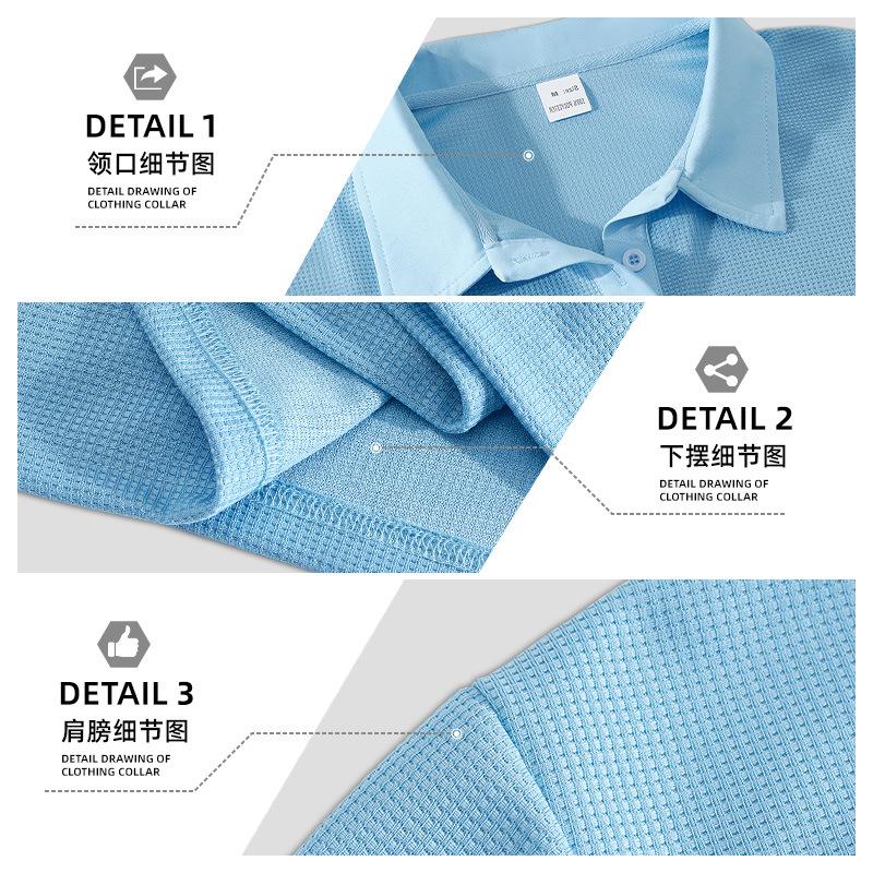 Europe, America Ins Summer Polo Shirt Button-down Waffle Men's T-shirt Sports Polo Shirt