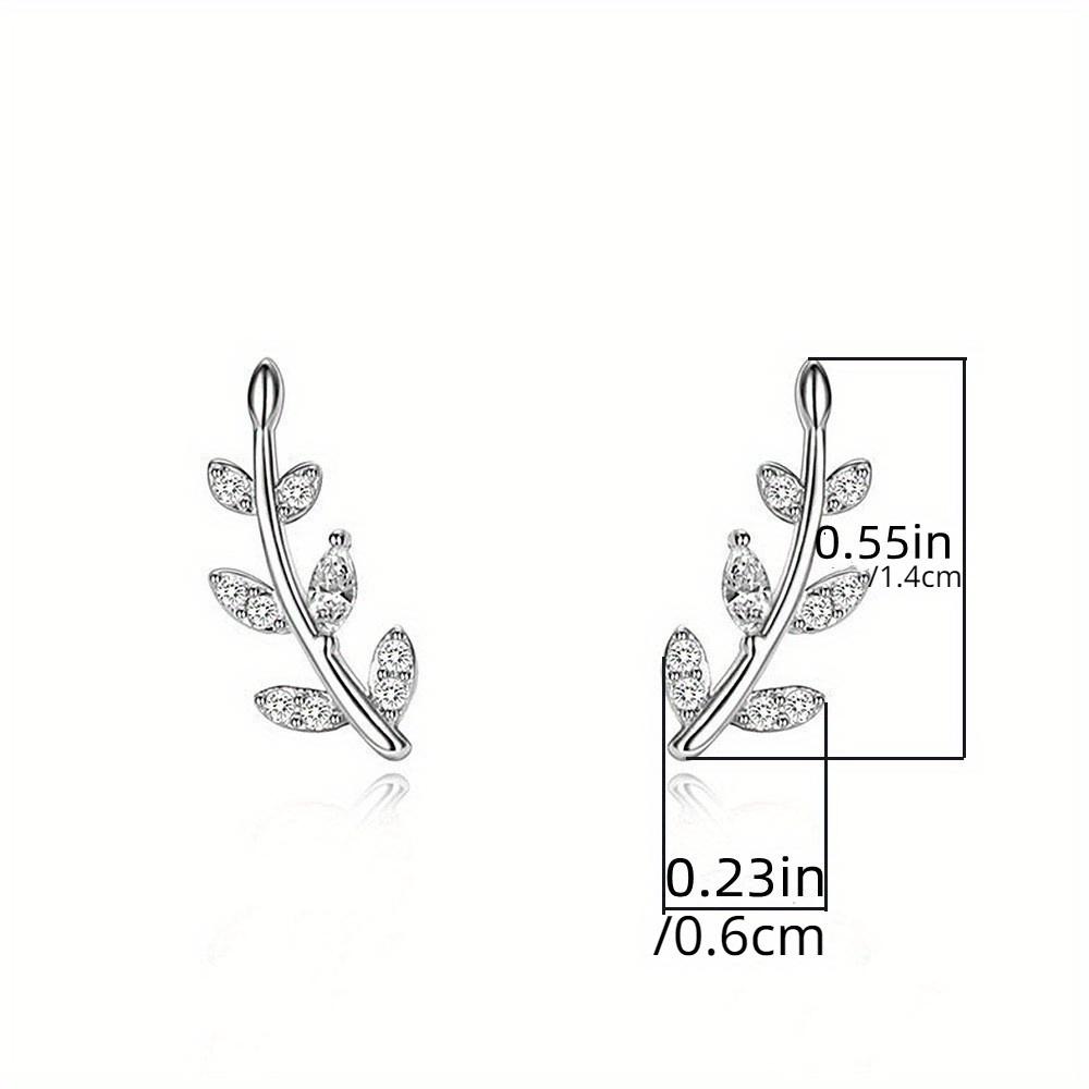 Fashionable and Luxurious Women's Leaf Branch Imitation Zircon Earring Earrings
