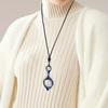 Elegant Round Reading Glasses with Chinese Knot Decor Foldable Hangable Clear Lenses +1.0 to +4.0