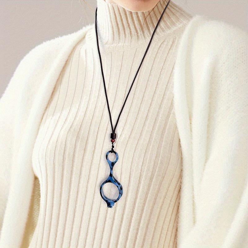 Elegant Round Reading Glasses with Chinese Knot Decor Foldable Hangable Clear Lenses +1.0 to +4.0