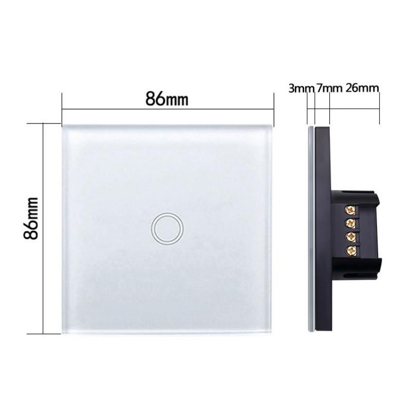 Glass Wall Touch Switch EU UK Standard 16a Socket Large Panel Wall Light Single Live Line White Switch USB TypeC Socket 110v250v