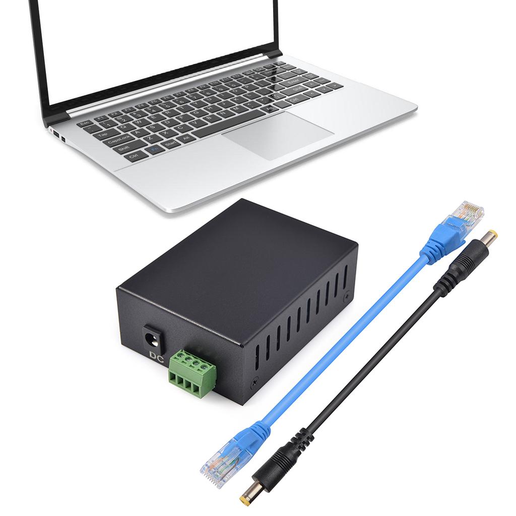 POE Separator Standard POE Splitter 12V 5A 1000Mbps Metal Housing Fast Heat Dissipation Enhances Netwoking Connection