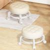 PU Leather Rotating Rolling Stool Waterproof Rolling Pulley Chair Round Stool With Wheels  SPA