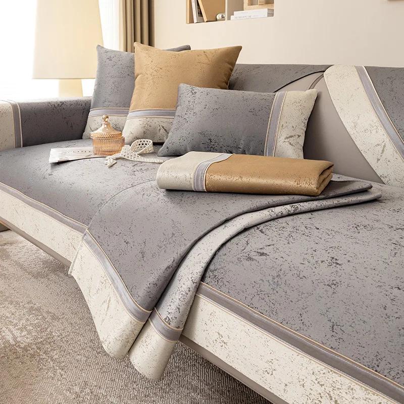 Nuovo Copridivano Jacquard Patchwork Tipo L Copridivano Angolare Ciniglia Copridivano Soggiorno Universale per Tutte le Stagioni Tappetino per Divano