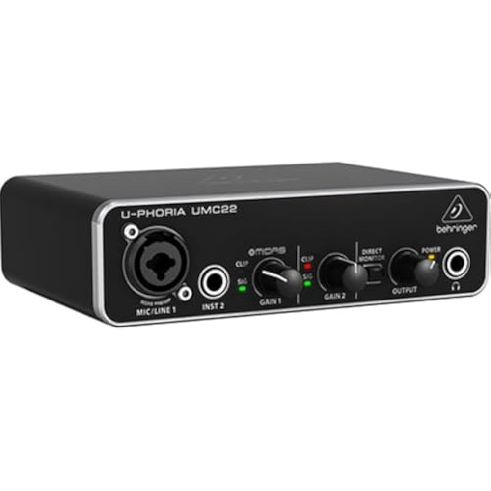 BEHRINGER UMC22 USB Audio Interface with Behringer Microphone Preamp