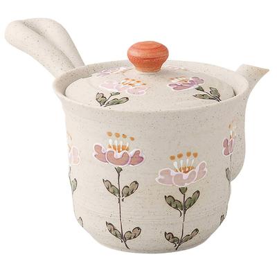 Hamato Hasami Ware Issei Töpferei Leichte Teekanne (mit Super Mesh Teesieb), Klein, 300 ml, Blumengarten-Design, Weiß, 287923