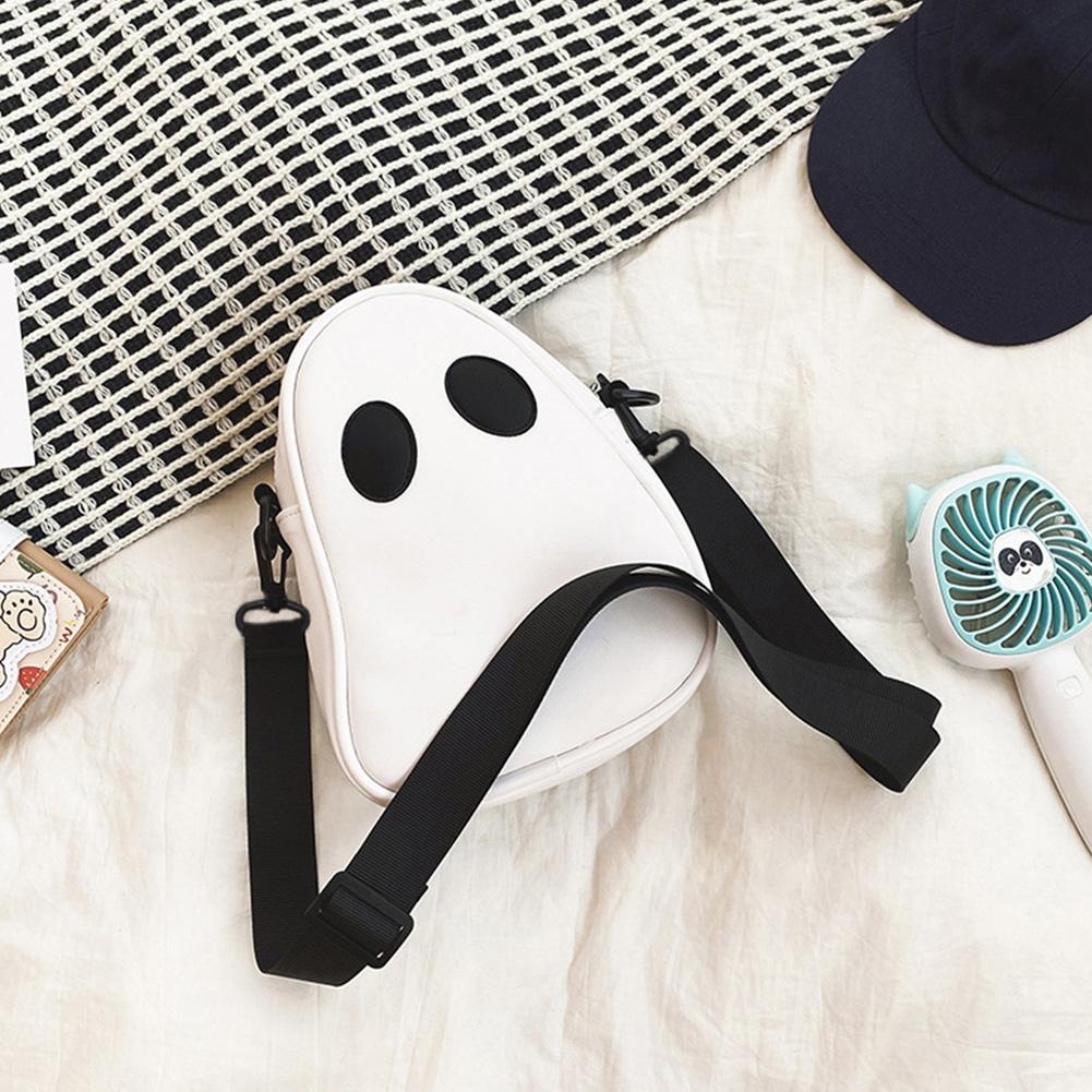 Ghost Funny Shoulder Bag Lovely Fun Devil Fashion Leather Shoulder Bag Small Portable Crossbody Handbags Zipper for Daily Street