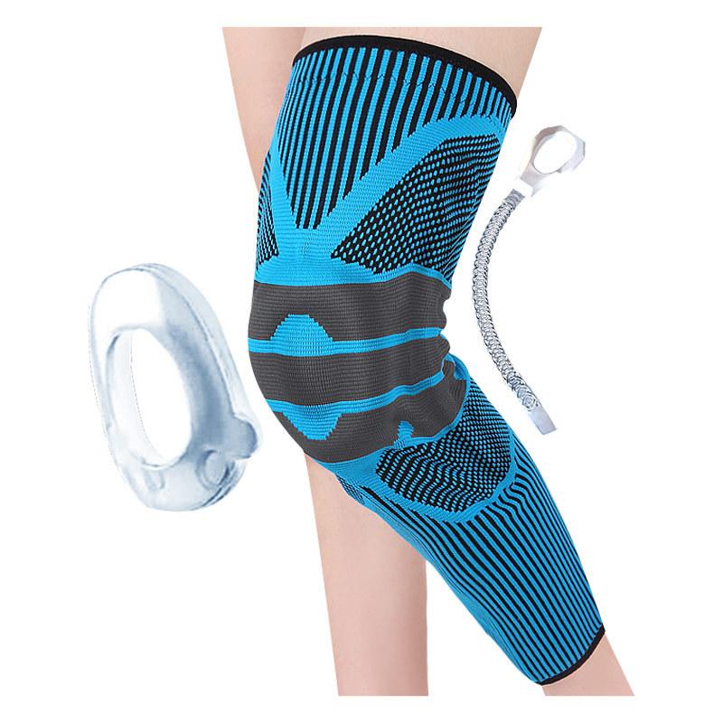 Silicone Anti Collision Knee Pads Elastic Breathable Sports Protection Calf Extended Spring Support Pressurized Leg Pads S