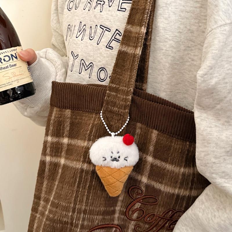 Seal Plush Pendant Stuffed Animal Keychain Cartoon Racket Seal Creative Ornament for Handbag Backpack Charm