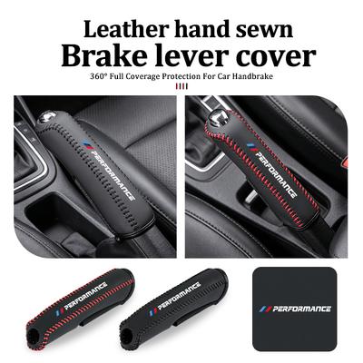 Car Leather Handbrake Cover Protective Sleeve Hand Brake Protection For Performance Alpina iX7 X1 X2 M3 M6 X3 X4 X5 X6 E62