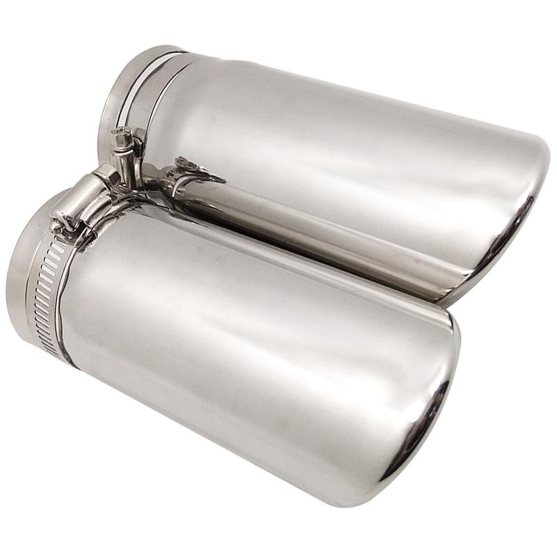2Pcs for Mercedes Benz C180 Car Exhaust Muffler Tip Stainless Steel Pipe Chrome Modified Car Rear Tail Throat Liner Accessories