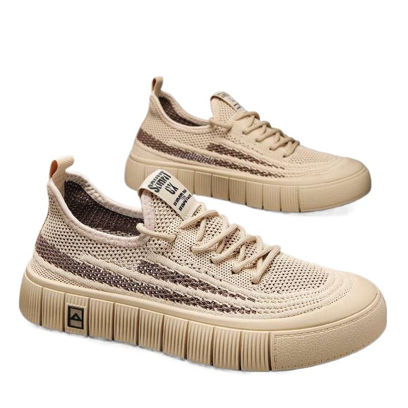2025 Summer New Men's Thin Breathable Mesh Knitted Athletic Casual Sneakers Work Versatile