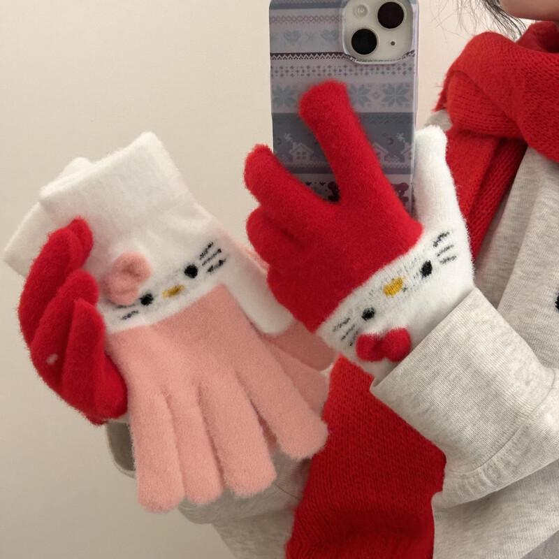 Kitty Cat Winter Plush Gloves