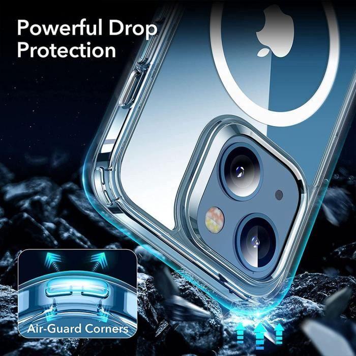 Coque pour iPhone 13 mini - PROSHOP - Transparent - Souple - Compatible MagSafe - 2 Verres Trempés