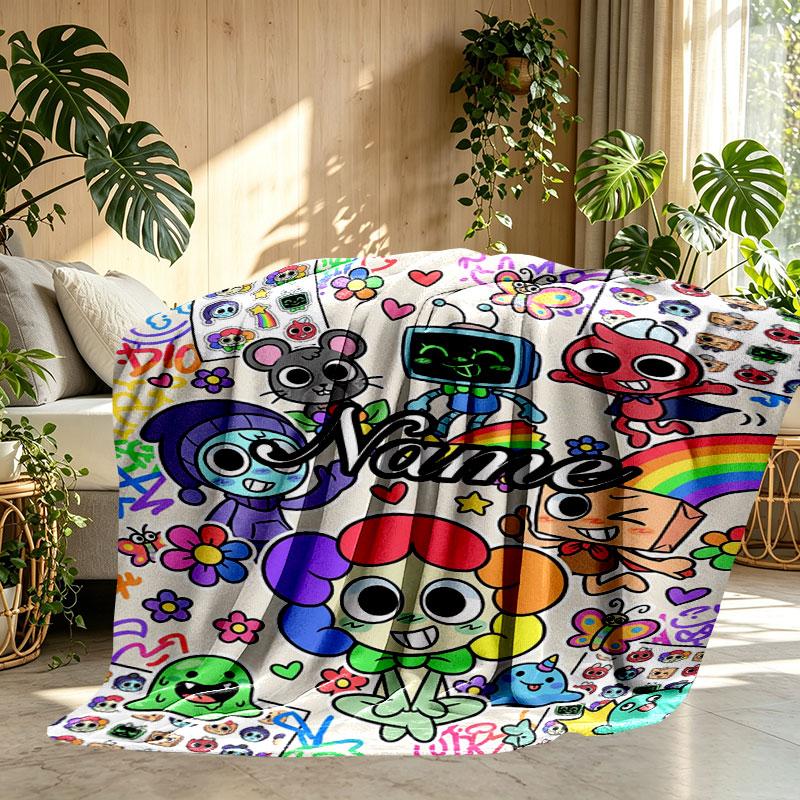 Coperta Personalizzata con Stampa Dandy's World, Decorazione per la Casa, Camera da Letto, Divano, Campeggio, Divano, Regali per Compleanno Natale