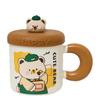 Cute Ceramic Cup With Lid Household Cartoon Couple Water Cup Gift Box High Value Souvenir Creative